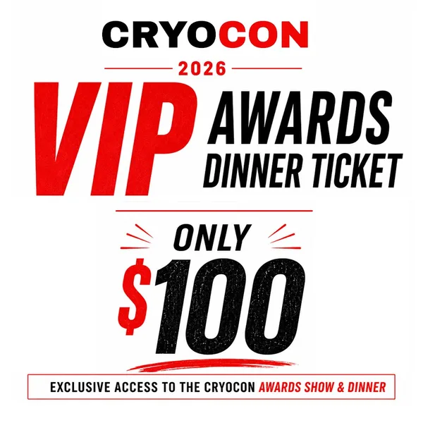 CryoCON 2026 VIP Awards Dinner Ticket, only $100